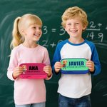 Estuche de lápices personalizado de doble capa impermeable con personaje de dibujos animados 3D nombre y texto regalo de vuelta al cole para niños