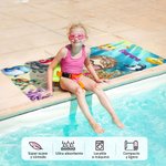 Toalla de playa personalizada de tema marino con personaje y nombre secado rápido regalo de viajes y fiestas en la playa para la familia