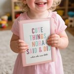 Personalized Cute Things My Kids Said & Did Memory Journal Notebook with Name Childhood Record Book Baby Shower Gift for New Parents