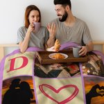 Personalisierte 6 Fotos Collage erste weiche Decke Home Decor Jahrestag Geburtstag Geschenk für Familie Paare