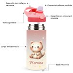 Borraccia da 355ml personalizzata con nome stelle e animali in stile cartone animato regalo ideale per compleanni e viaggi quotidiani per bambini