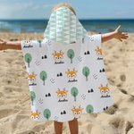 Toalla de playa personalizada con capucha y nombre Fiesta en la piscina Fiesta en la playa Regalo esencial de cumpleaños Día del niño para niños Niñas