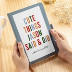 Personalized Cute Things My Kids Said & Did Memory Journal Notebook with Name Childhood Record Book Baby Shower Gift for New Parents