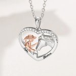 Collana personalizzabile a forma di cuore con ragazza e cavallo regalo ideale di compleanno e anniversario per donne ed amanti dei cavalli