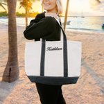 Personalized Embroidered Name Durable Boat Tote Bag Travel Daily Use Birthday Gift for Family Friend
