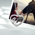 Collana personalizzabile a forma di cuore con ragazza e cavallo regalo ideale di compleanno e anniversario per donne ed amanti dei cavalli