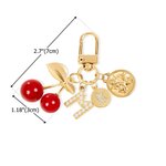 Personalized Initial Constellation Cherry Keychain Bag Accessory Birthday Gift for Women Girls