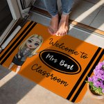 Personalised Welcome to Classroom Pencil Crayon Cartoon Character Durable Non-Slip Doormat with Name Appreciation Back to School Gift for Teachers