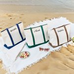 Personalized Embroidered Name Durable Boat Tote Bag Travel Daily Use Birthday Gift for Family Friend