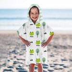 Toalla de playa personalizada con capucha y nombre Fiesta en la piscina Fiesta en la playa Regalo esencial de cumpleaños Día del niño para niños Niñas