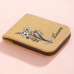 Marcapáginas magnético personalizado de cuero PU con nombre y flor de nacimiento regalo de cumpleaños para amantes de los libros