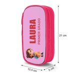 Estuche de lápices personalizado de doble capa impermeable con personaje de dibujos animados 3D nombre y texto regalo de vuelta al cole para niños