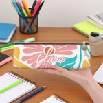 Personalised Danish Flower Pencil Case with Name Portable Stationery School Supply Back to School Gift for Kids Students
