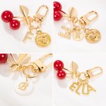 Personalized Initial Constellation Cherry Keychain Bag Accessory Birthday Gift for Women Girls