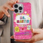 Personligt färgglatt blommigt Love Pen Notebook Design Slim Phone Case för iPhone med titel Back to School Appreciation Födelsedagspresent för lärare