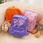Personalized Bow Ballet Dress Waterproof Kid Backpack with Embroidered Name Back to School Birthday Gift for Girls