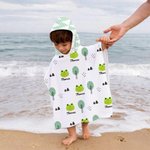 Toalla de playa personalizada con capucha y nombre Fiesta en la piscina Fiesta en la playa Regalo esencial de cumpleaños Día del niño para niños Niñas