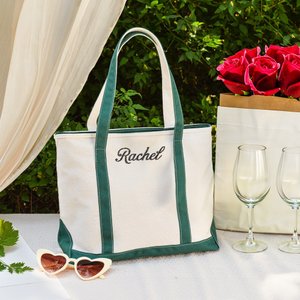 Personalized Embroidered Name Durable Boat Tote Bag Travel Daily Use Birthday Gift for Family Friend