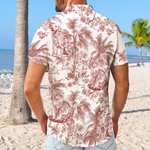 Personalised Retro Toile De Jouy Style Dog Cat Portrait Hawaiian Unisex Shirt Birthday Summer Vacation Gift for Pet Lovers Owners