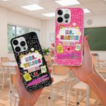 Personligt färgglatt blommigt Love Pen Notebook Design Slim Phone Case för iPhone med titel Back to School Appreciation Födelsedagspresent för lärare