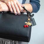 Personalized Initial Constellation Cherry Keychain Bag Accessory Birthday Gift for Women Girls