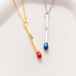 Personalizada Matchstick Collar con texto grabado esmalte Joyería Cumpleaños Aniversario Fiesta Regalo para las mujeres