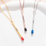 Personalizada Matchstick Collar con texto grabado esmalte Joyería Cumpleaños Aniversario Fiesta Regalo para las mujeres