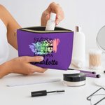 Personalisierte Aquarell Reisen Thema Design tragbare Make-up-Tasche mit Namen Travel Storage Jahrestag Geburtstag Geschenk für Frauen