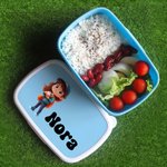 Personalized Cartoon Boy Girl Character Multicolour Food-Grade Safe Lunch Box with Name Back to School Birthday Gift for Kids