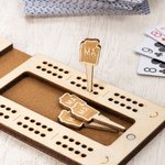 Personalised Wildlife US State Portable Cribbage Board with Wooden Pegs and Name Travel Camping Birthday Gift for Cribbage Lovers