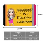 Personalised Welcome to Classroom Pencil Crayon Cartoon Character Durable Non-Slip Doormat with Name Appreciation Back to School Gift for Teachers
