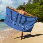 Personalisierte Herr und Frau Satz von 2 passenden schnell trocknenden übergroßen Strand Handtuch mit Nachnamen Flitterwochen Reise Hochzeit Geschenk für Newlyweds Paare