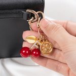Personalized Initial Constellation Cherry Keychain Bag Accessory Birthday Gift for Women Girls