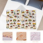 Personlig lastbil grävmaskin ansikte foto mjuk huva filt med initialer och namn födelsedagspresent för teknikfordon älskare