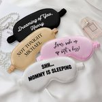 Masque de sommeil en soie romantique personnalisé avec texte et pochette Cadeau d'anniversaire amusant pour la petite amie et la femme