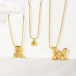 Personalizado 3D Globo Inicial Collar Dainty Joyería Cumpleaños Aniversario Regalo para Ella