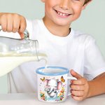 Personalized Wildflower Cute Animal Portable 12 oz Enamel Cup with Name Back to School Birthday Gift for Boys Girls