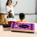 Gepersonaliseerd Cartoon Leraar Karakter Schoolbord Whiteboard Krijt Gum Cleaner met 2 Whiteboard Markers Docent's Day Gift voor leraren Opvoeders