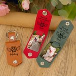 Porte-clés personnalisé en cuir PU avec nom gravé Cadeau de sympathie pour les propriétaires d'animaux de compagnie