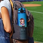 Borraccia sportiva personalizzata con indicatore del tempo nome e design Y2K cartone animato regalo ideale per compleanni per ragazze