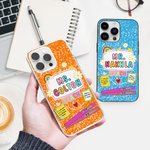 Personligt färgglatt blommigt Love Pen Notebook Design Slim Phone Case för iPhone med titel Back to School Appreciation Födelsedagspresent för lärare