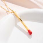 Personalizada Matchstick Collar con texto grabado esmalte Joyería Cumpleaños Aniversario Fiesta Regalo para las mujeres