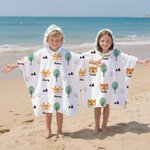 Toalla de playa personalizada con capucha y nombre Fiesta en la piscina Fiesta en la playa Regalo esencial de cumpleaños Día del niño para niños Niñas