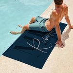 Personalisierte Herr und Frau Satz von 2 passenden schnell trocknenden übergroßen Strand Handtuch mit Nachnamen Flitterwochen Reise Hochzeit Geschenk für Newlyweds Paare