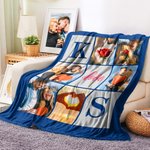 Personalisierte 6 Fotos Collage erste weiche Decke Home Decor Jahrestag Geburtstag Geschenk für Familie Paare