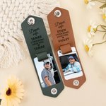 Gepersonaliseerde Drive Safe I Trucking Love You Auto Ontwerp Foto PU Lederen sleutelhanger met gegraveerde naam Verjaardag Verjaardagscadeau voor autobezitters