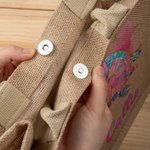 Personalized Watercolor Sea Turtle Dolphin Ocean Animals Large Jute Tote Bag with Name Travel Accessory Beach Party Birthday Gift for Women