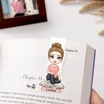 Marcapáginas magnético personalizado con nombre personaje de dibujos animados y diseño de libros regalo de cumpleaños para amantes de la lectura