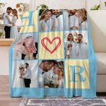 Personalisierte 6 Fotos Collage erste weiche Decke Home Decor Jahrestag Geburtstag Geschenk für Familie Paare