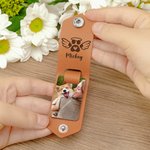 Porte-clés personnalisé en cuir PU avec nom gravé Cadeau de sympathie pour les propriétaires d'animaux de compagnie